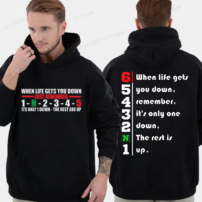 Motorcycle Gear Hoodie - Heren 1 Down 6 Up Motorcycle