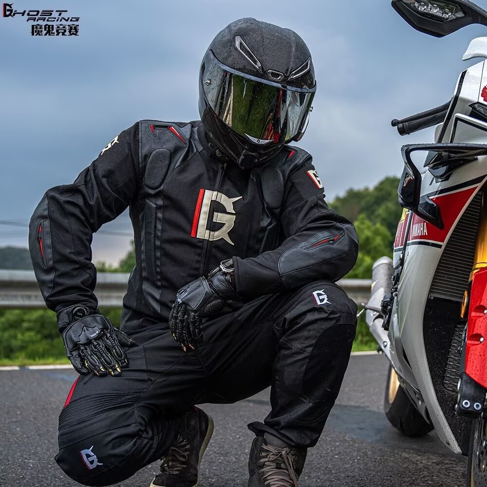 Motorcycle Gear With Airbag - Motorracepak met airbag-hump ontwerp, vier seizoenen,