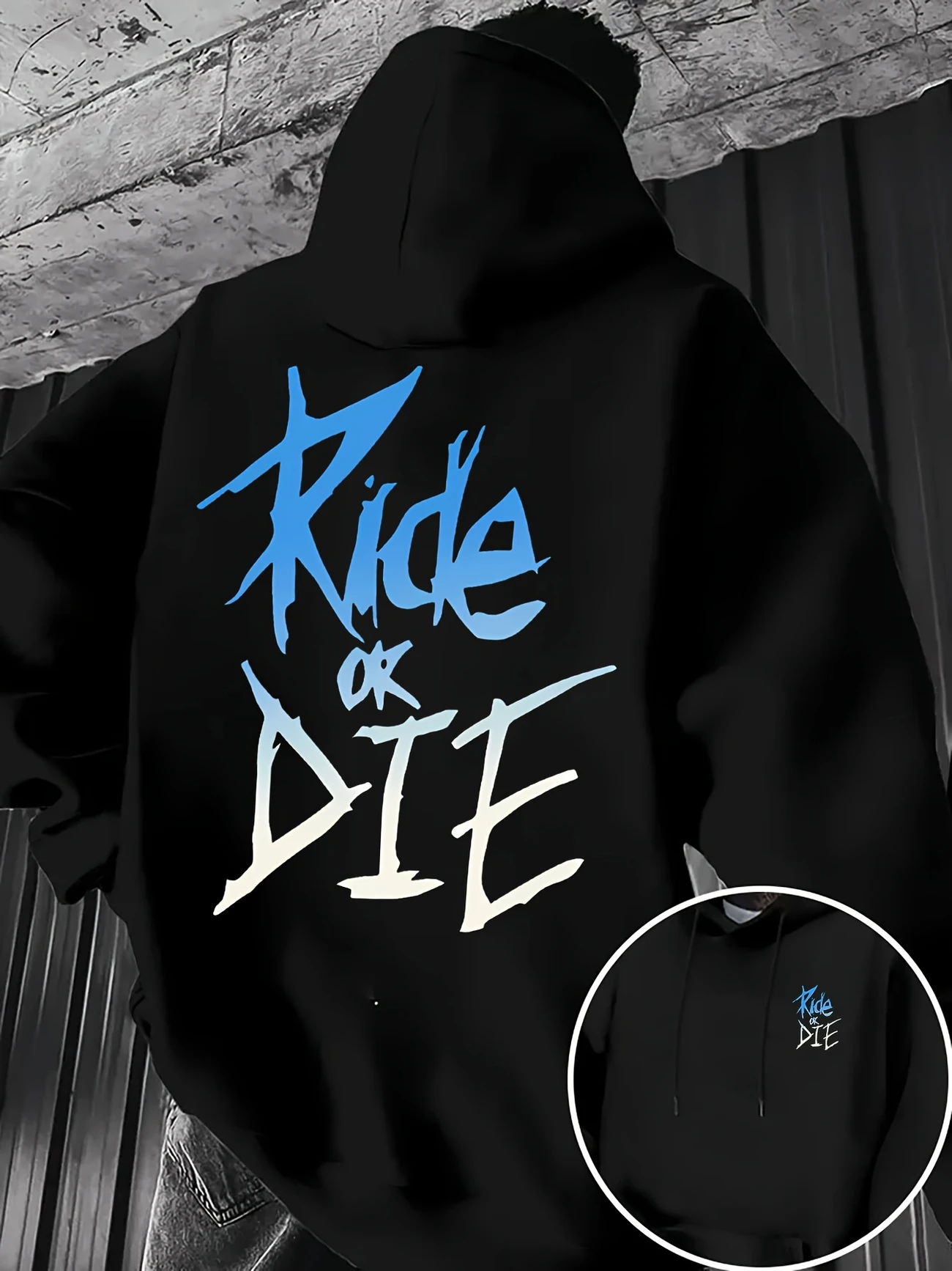Motorcycle Gear Hoodie - Ride or Die Graffiti Print Straat